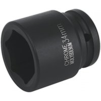 Black Sealey impact socket, 34mm size, 3/4in square drive, with engraved markings on the side.