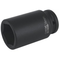Black Sealey 34mm deep impact socket with 3/4in square drive, cylindrical shape, and engraved size marking.