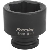 Black Sealey impact socket, 46mm, 3/4in square drive, with "Premier CR-MO 46mm" text on side.