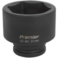Black Sealey impact socket, 60mm, 3/4in square drive, with "Premier CR-MO 60 mm" text on the side.
