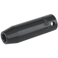 Black Sealey deep impact socket 8mm with 3/8in square drive, cylindrical shape, and side hole.