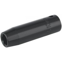 Black Sealey deep impact socket, 10mm, 3/8in square drive, cylindrical shape with engraved size marking.
