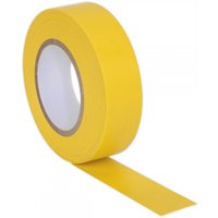 Yellow Sealey PVC insulating tape roll, 19mm x 20m, smooth finish, pack of 10 rolls.