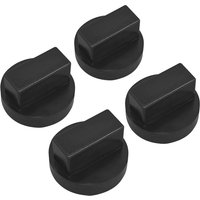 Black Sealey jacking pad set for Mercedes Benz, round with rectangular protrusions, set of four.