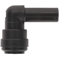 Black Sealey stem elbow fitting, 12mm, right-angle design, smooth finish, part of John Guest Speedfit® pack of 5.