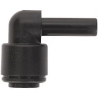 Black Sealey JGCET6 stem elbow connector, 6mm, right angle design, smooth finish, pack of 5.