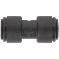 Black Sealey straight coupling, 8mm, cylindrical shape, textured surface, pack of 5.