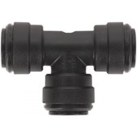Black Sealey JGCT10 equal tee fitting, 10mm, T-shaped with push-fit connectors, pack of 5.