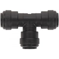 Black Sealey JGCT12 equal tee fitting, T-shaped, 12mm diameter, plastic construction, pack of 5.