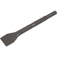 Wide chisel with flat, broad blade and cylindrical handle, gray steel, 50 x 300mm, designed for Kango 900.
