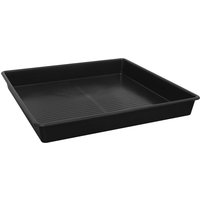 Black Sealey low profile oil drip tray with square shape and ribbed interior surface.
