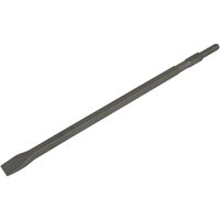 Steel chisel with flat tip, 20 x 450mm, compatible with Makita HM0810, dark gray finish.