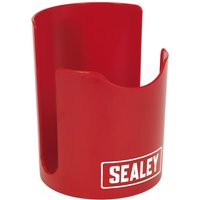 Red Sealey magnetic drinks cup holder with curved design and Sealey logo on the front.