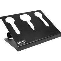 Black Sealey magnetic power tool holder with three cut-out slots and angled design for easy tool access.