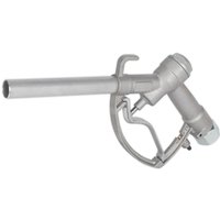 Silver Sealey manual fuel dispenser nozzle with ergonomic handle and trigger for diesel or leaded petrol.