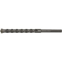 Sealey MAX28X370 SDS Max drill bit, 28mm diameter, 370mm length, with spiral flutes and pointed tip, metallic finish.