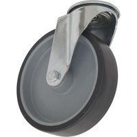 Sealey thermoplastic swivel castor wheel with bolt hole, medium duty, gray wheel with black rim and metal bracket.