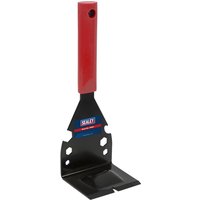 Sealey multifunction skirting board puller with red handle and black metal blade featuring multiple cutouts.