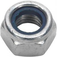 Sealey NLN14 zinc-coated M14 nylon locknut, hexagonal shape with blue nylon insert, pack of 25.