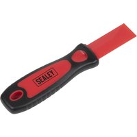 Sealey non-marring scraper with red polypropylene blade and black ergonomic handle with red accents.