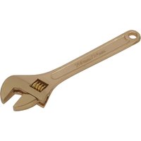 Sealey non-sparking adjustable spanner, bronze finish, with a hole in the handle for hanging.