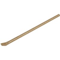 Bronze-colored Sealey non-sparking crowbar with a flat chisel end and long straight handle.