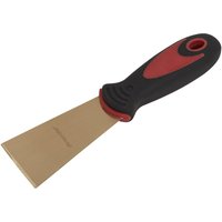 Sealey Non Sparking Scraper with bronze blade and black ergonomic handle with red accents.