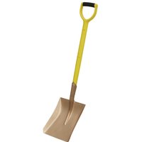 Sealey Non Sparking Square Shovel with yellow handle and bronze-colored square blade.
