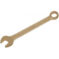 Bronze-colored Sealey 17mm combination spanner with open and ring ends, non-sparking design.