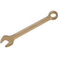 Bronze-colored Sealey 19mm combination spanner with open end and ring end, non-sparking design.