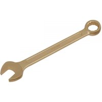 Non-sparking bronze combination spanner, 22mm, with open end and ring end, by Sealey.