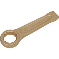 Sealey NS032 slogging spanner, non-sparking, bronze color, with a 32mm ring end and flat handle.