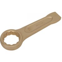 Sealey NS036 slogging spanner, non-sparking, bronze color, 50mm ring end, flat handle with embossed branding.