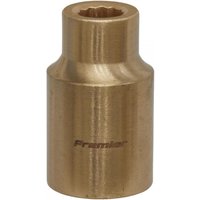 Bronze-colored Sealey 9mm socket with 1/2in square drive, non-sparking Walldrive® design, smooth cylindrical shape.