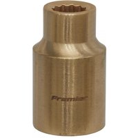 Bronze Sealey 10mm socket with 1/2in square drive, non-sparking Walldrive® design, smooth cylindrical shape.