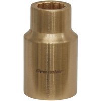 Bronze Sealey 11mm socket with 1/2in square drive, non-sparking Walldrive® design, smooth cylindrical shape.