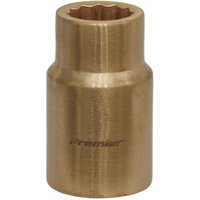 Bronze Sealey 13mm socket with 1/2in square drive, non-sparking Walldrive® design, cylindrical shape.