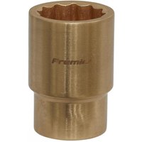 Bronze Sealey 21mm socket with 1/2in square drive, non-sparking Walldrive® design, cylindrical shape.