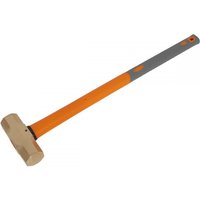 Sealey NS090 sledge hammer, 6.6Lb, non-sparking, orange handle with grey grip, beige head.
