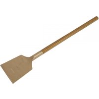 Sealey NS115 long-handled scraper, non-sparking, with a wide flat blade and wooden handle, 150 x 765mm.
