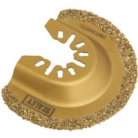 Gold Sealey oscillating multi-tool blade with carbide grit edge and segmented design for grout and tile work.