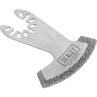 Sealey OIS oscillating grout remover blade with silver finish and serrated edge for multi-tool compatibility.