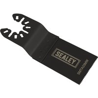 Black Sealey oscillating multi-tool blade for metal and wood, featuring a toothed edge and branded Sealey logo.
