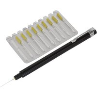 Sealey paint dirt removal pen with black handle and set of nine replacement needle tips in a clear plastic tray