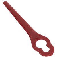 Red plastic blade for Sealey CS20V cordless grass trimmer, featuring a long flat edge and circular attachment point.