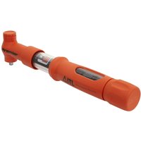 Orange Sealey Premier 1/4" Drive Insulated Torque Wrench with clear adjustment window and ergonomic handle.