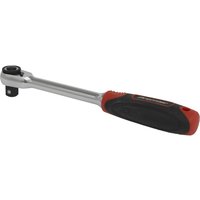 Sealey Premier 3/8" drive ratchet with compact head, chrome finish, and black handle with red accents.
