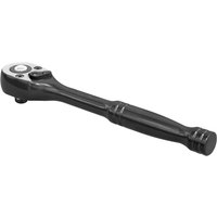 Black Sealey Premier 1/4" drive ratchet with a sleek handle and round head, featuring a polished finish.
