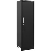 Black Sealey Premier MSS full-height floor cabinet with single door, silver handle, and sturdy base.