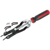 Sealey heavy duty circlip pliers with black jaws, red and black handle, and interchangeable tips.